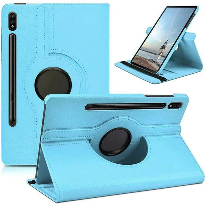 Samsung Galaxy Tab S8 Plus / S7 Plus / S7 FE 12.4 inch Hoesjes – 360° draaibaar – Standfunctie – Lichtblauw-Tablethoesjes-Ilumina Benelux