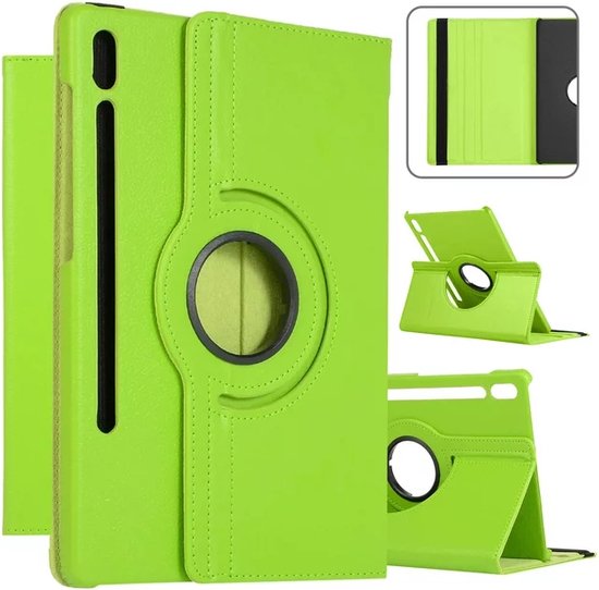 Samsung Galaxy Tab S8 Plus/S7+/S7 FE 12.4 Hoesjes – 360° draaibaar – Auto Wake/Sleep – Groen-Tablethoesjes-Ilumina Benelux