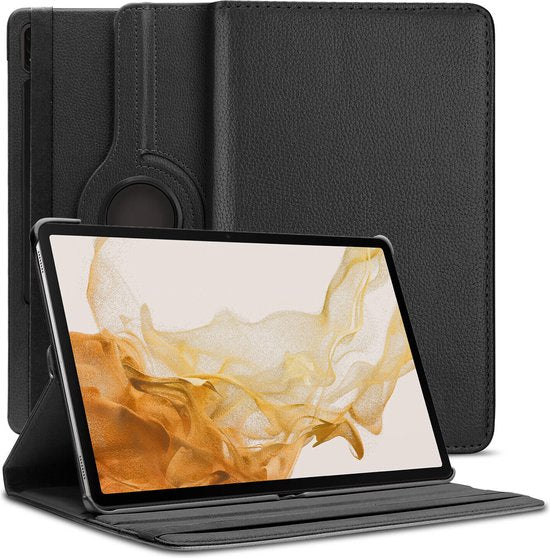 Samsung Galaxy Tab S8 Plus/S7+/S7 FE 12.4 Hoesjes – 360° draaibaar – Auto Wake/Sleep – Zwart-Tablethoesjes-Ilumina Benelux
