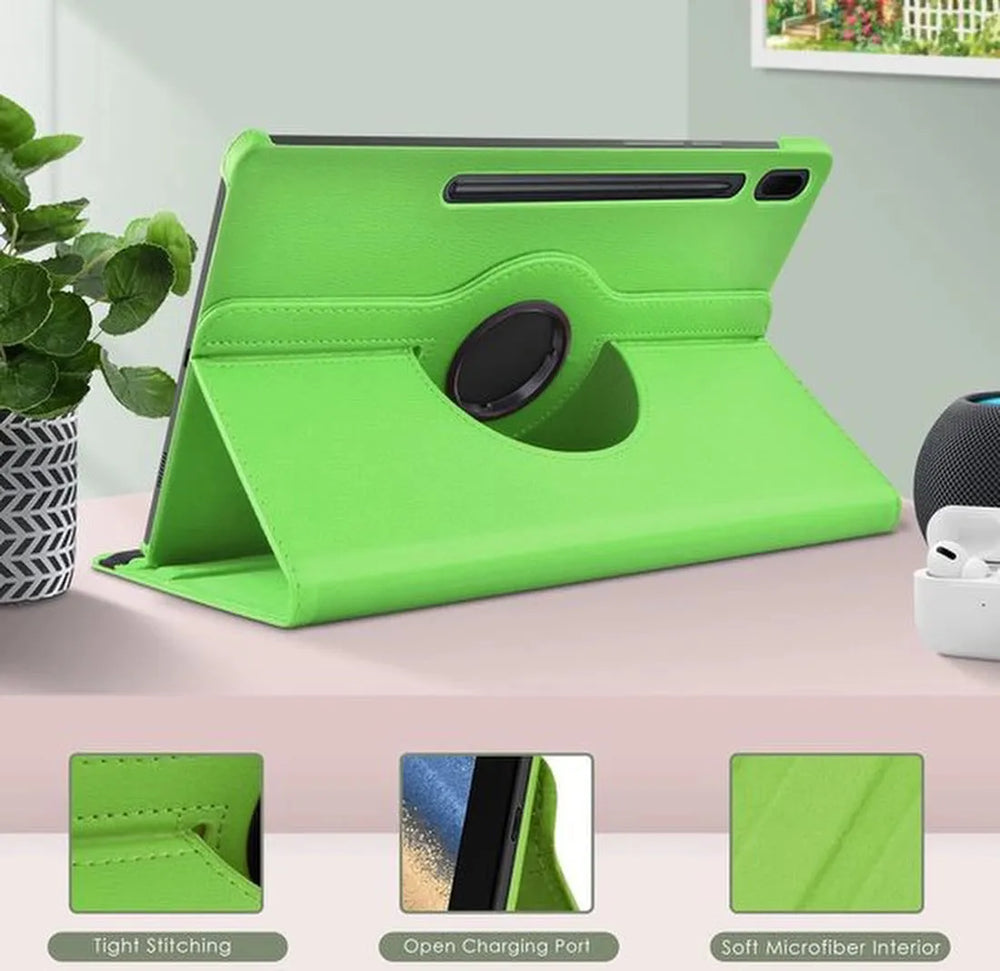 Samsung Galaxy Tab S8 Plus/S7+/S7 FE 12.4 Hoesjes – 360° draaibaar – Multi-stand – Groen-Tablethoesjes-Ilumina Benelux