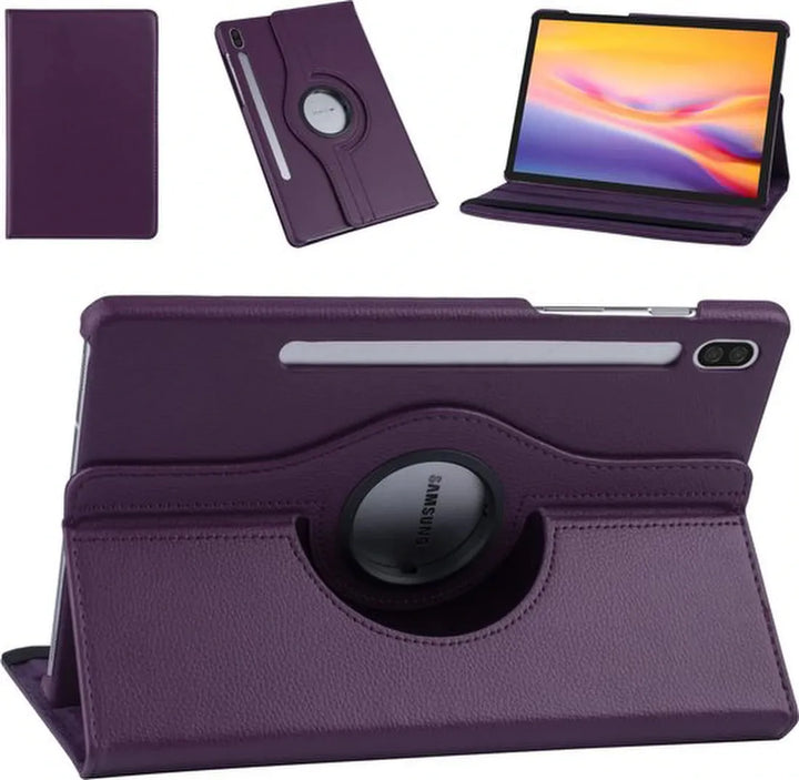 Samsung Galaxy Tab S8 Plus/S7+/S7 FE 12.4 Hoesjes – 360° draaibaar – Multi-stand – Paars-Tablethoesjes-Ilumina Benelux