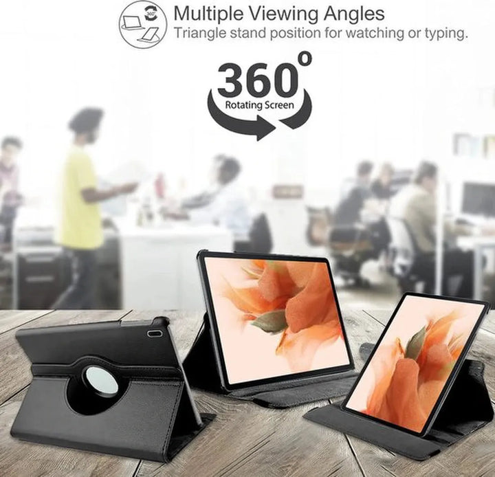 Samsung Galaxy Tab S8 Plus/S7+/S7 FE 12.4 Hoesjes – 360° draaibaar – Multi-stand – Wit-Tablethoesjes-Ilumina Benelux