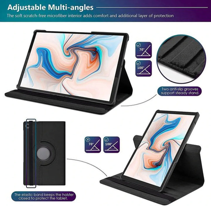 Samsung Galaxy Tab S8 Plus/S7+/S7 FE 12.4 Hoesjes – 360° draaibaar – Multi-stand – Zilver-Tablethoesjes-Ilumina Benelux