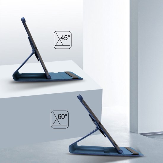 Samsung Galaxy Tab S8 Plus/S7+/S7 FE 12.4 Hoesjes – 360° draaibaar – Standfunctie – Donkerblauw-Tablethoesjes-Ilumina Benelux