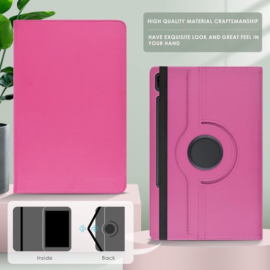 Samsung Galaxy Tab S8 Plus/S7+/S7 FE 12.4 inch Hoesjes – 360° draaibaar – Standfunctie – Roze-Tablethoesjes-Ilumina Benelux