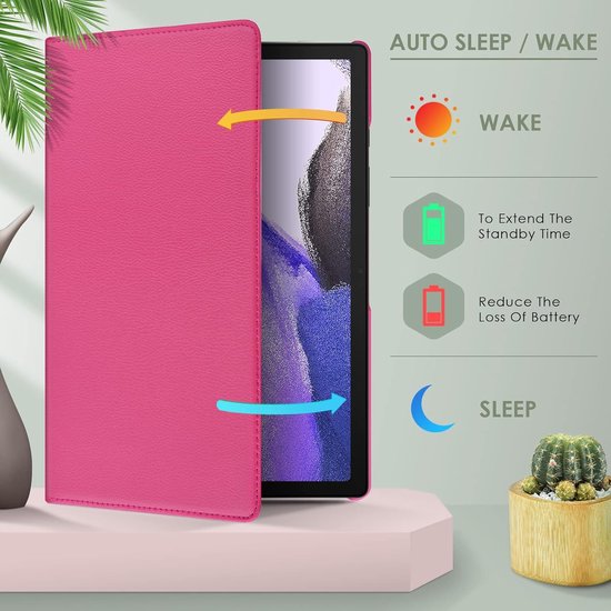 Samsung Galaxy Tab S8 Plus/S7+/S7 FE 12.4 inch Hoesjes – 360° draaibaar – Standfunctie – Roze-Tablethoesjes-Ilumina Benelux