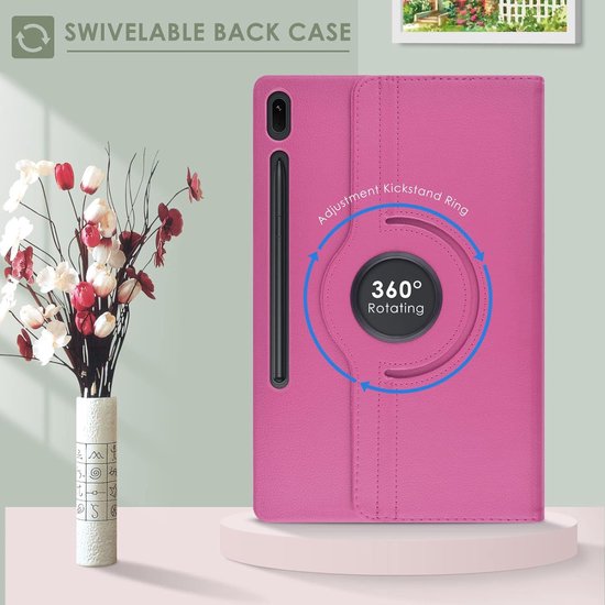 Samsung Galaxy Tab S8 Plus/S7+/S7 FE 12.4 inch Hoesjes – 360° draaibaar – Standfunctie – Roze-Tablethoesjes-Ilumina Benelux