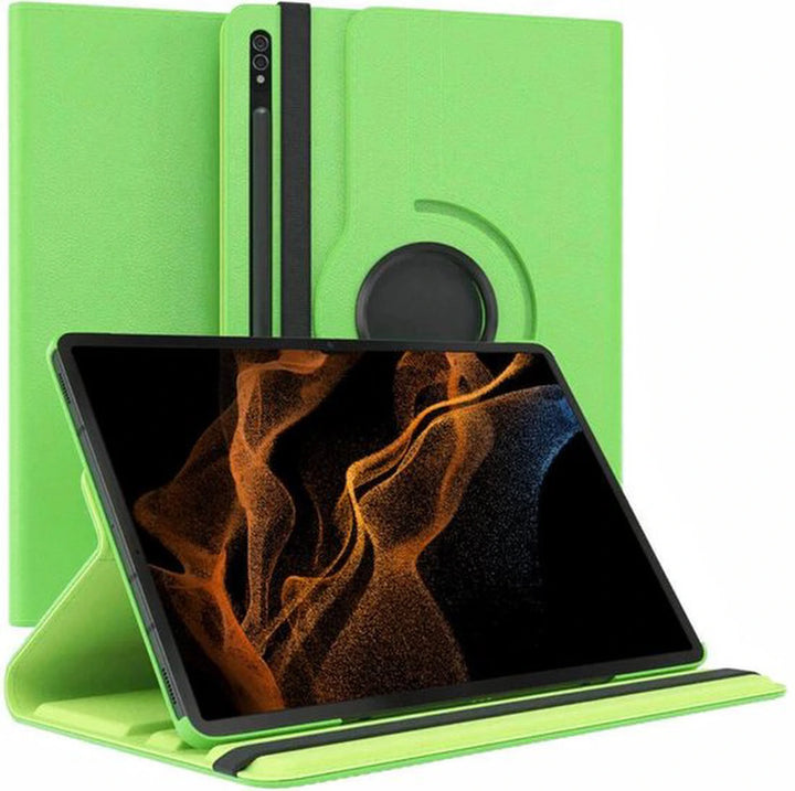 Samsung Galaxy Tab S8 Ultra 12.4 inch Hoesjes – 360° draaibaar – Multi-stand – Groen-Tablethoesjes-Ilumina Benelux