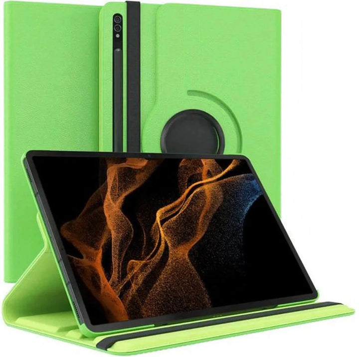 Samsung Galaxy Tab S8 Ultra 12.4 inch Hoesjes – 360° draaibaar – Multi-stand – Groen-Tablethoesjes-Ilumina Benelux