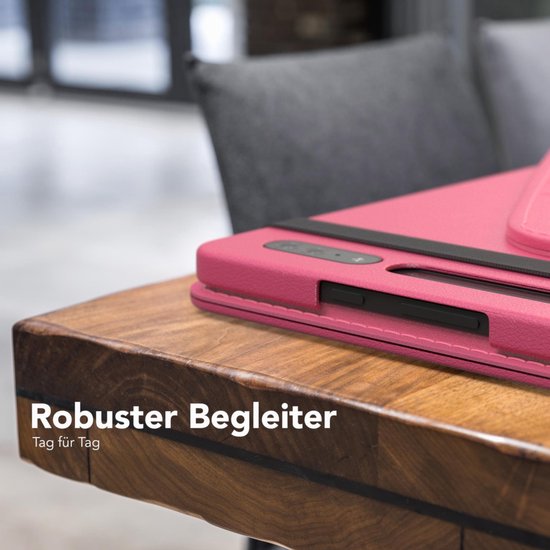 Samsung Galaxy Tab S8 Ultra 12.4 inch (SM-X900/X906) Hoesjes – 360° draaibaar – Multi-stand – Donker roze-Tablethoesjes-Ilumina Benelux