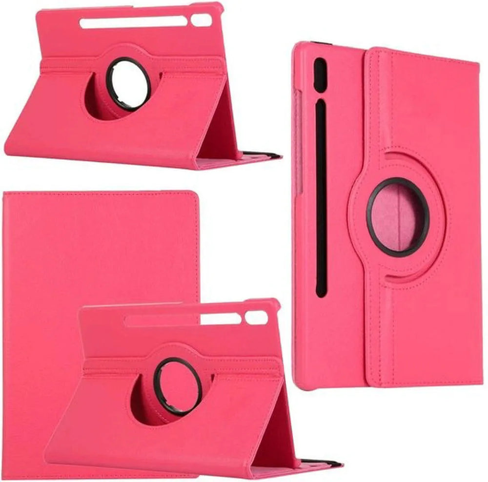 Samsung Galaxy Tab S8 Ultra 12.4 inch (SM-X900/X906) Hoesjes – 360° draaibaar – Multi-stand – Donker roze-Tablethoesjes-Ilumina Benelux
