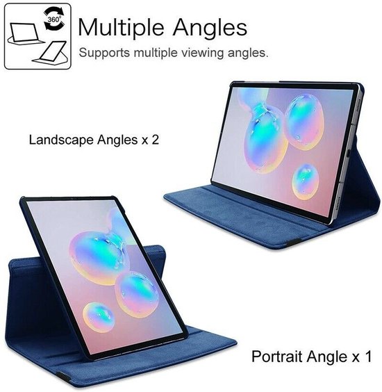 Samsung Galaxy Tab S8 Ultra 12.4 inch (SM-X900/X906) Hoesjes – 360° draaibaar – Multi-stand – Donkerblauw-Tablethoesjes-Ilumina Benelux