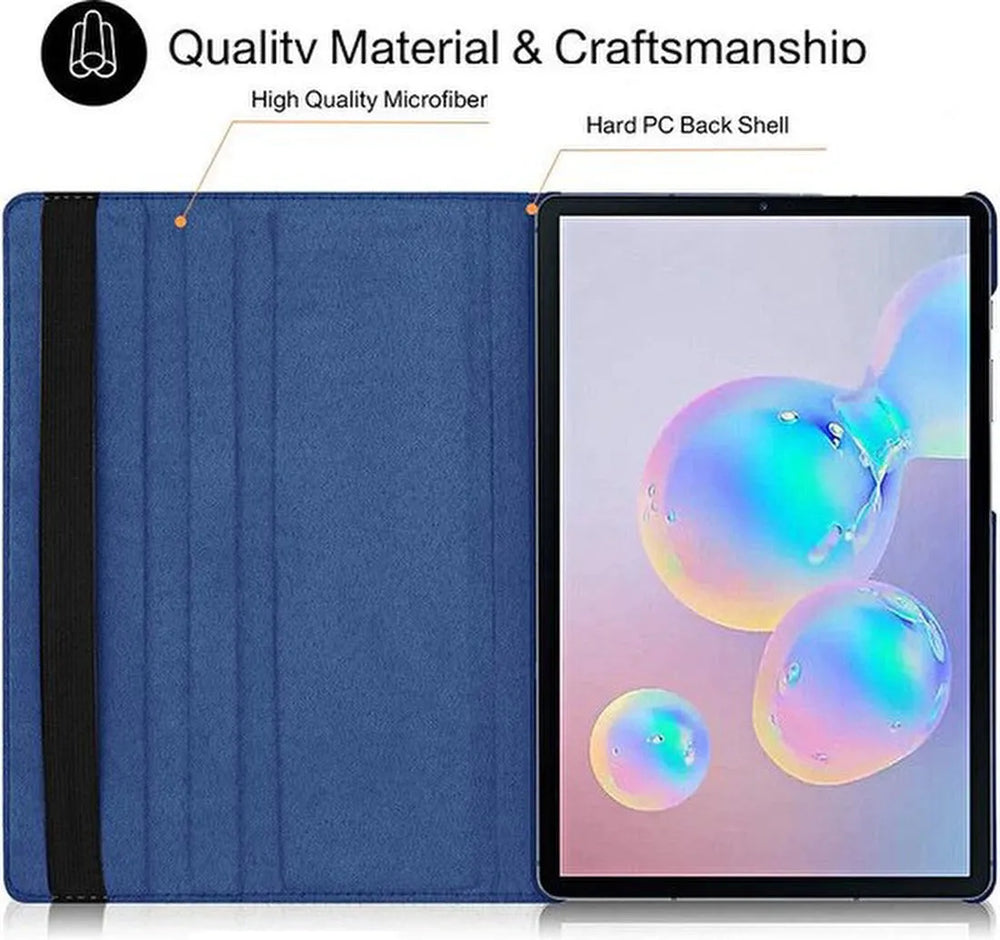 Samsung Galaxy Tab S8 Ultra 12.4 inch (SM-X900/X906) Hoesjes – 360° draaibaar – Multi-stand – Donkerblauw-Tablethoesjes-Ilumina Benelux