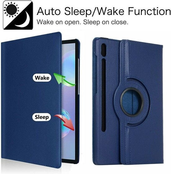 Samsung Galaxy Tab S8 Ultra 12.4 inch (SM-X900/X906) Hoesjes – 360° draaibaar – Multi-stand – Donkerblauw-Tablethoesjes-Ilumina Benelux