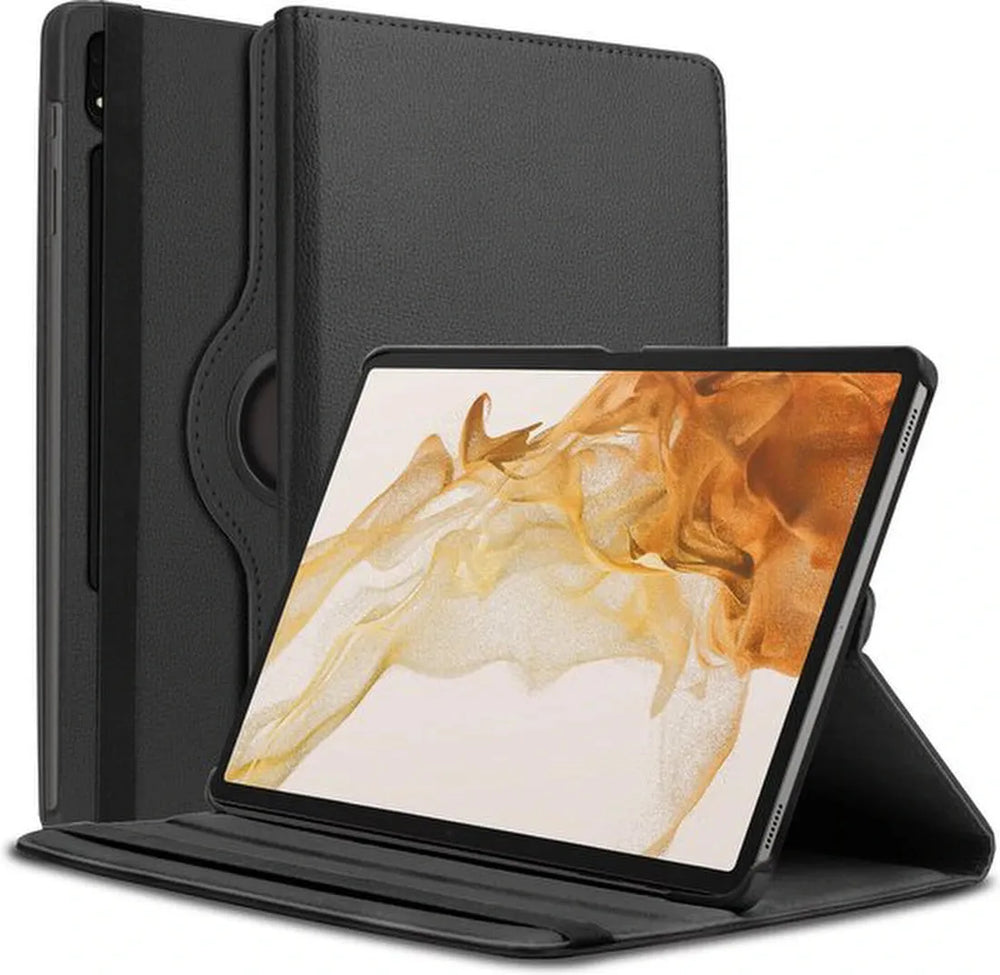 Samsung Galaxy Tab S8 Ultra 12.4 inch (SM-X900/X906) Hoesjes – 360° draaibaar – Multi-stand – Zwart-Tablethoesjes-Ilumina Benelux