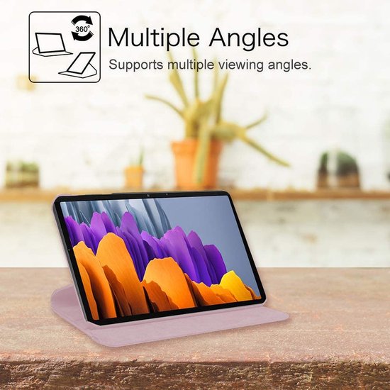 Samsung Galaxy Tab S8 Ultra 12.4 inch (SM-X900/X906) Hoesjes – 360° draaibaar – Standfunctie – Lichtroze-Tablethoesjes-Ilumina Benelux