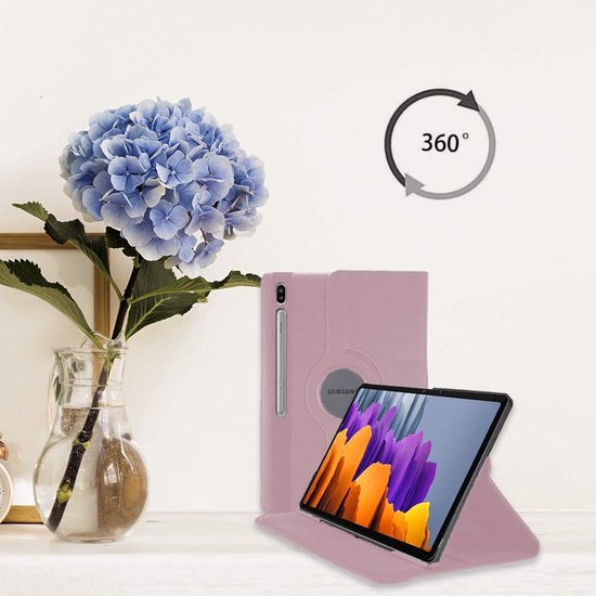 Samsung Galaxy Tab S8 Ultra 12.4 inch (SM-X900/X906) Hoesjes – 360° draaibaar – Standfunctie – Lichtroze-Tablethoesjes-Ilumina Benelux