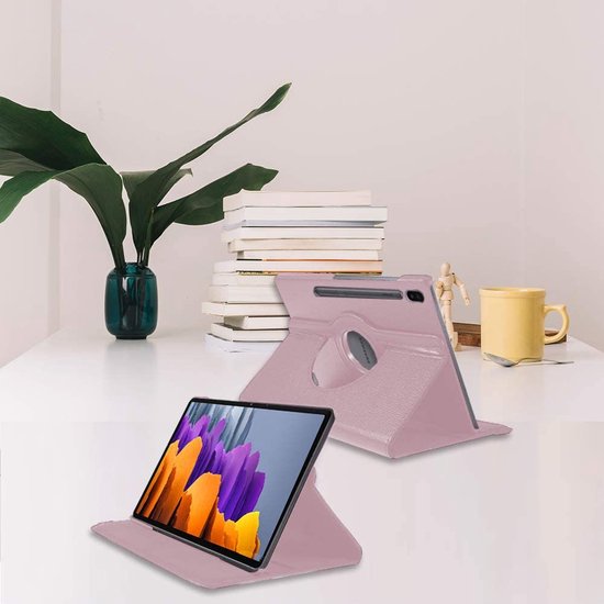 Samsung Galaxy Tab S8 Ultra 12.4 inch (SM-X900/X906) Hoesjes – 360° draaibaar – Standfunctie – Lichtroze-Tablethoesjes-Ilumina Benelux