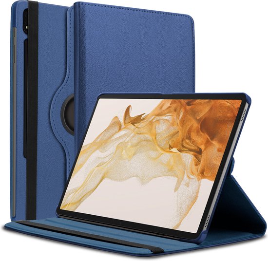 Samsung Galaxy Tab S8 Ultra 16.4 inch Hoesjes – 360° draaibaar – Auto Wake/Sleep – Donkerblauw-Tablethoesjes-Ilumina Benelux