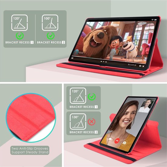 Samsung Galaxy Tab S8/S7 11 inch Hoesjes – 360° draaibaar – Multi-stand – Donkerroze-Tablethoesjes-Ilumina Benelux