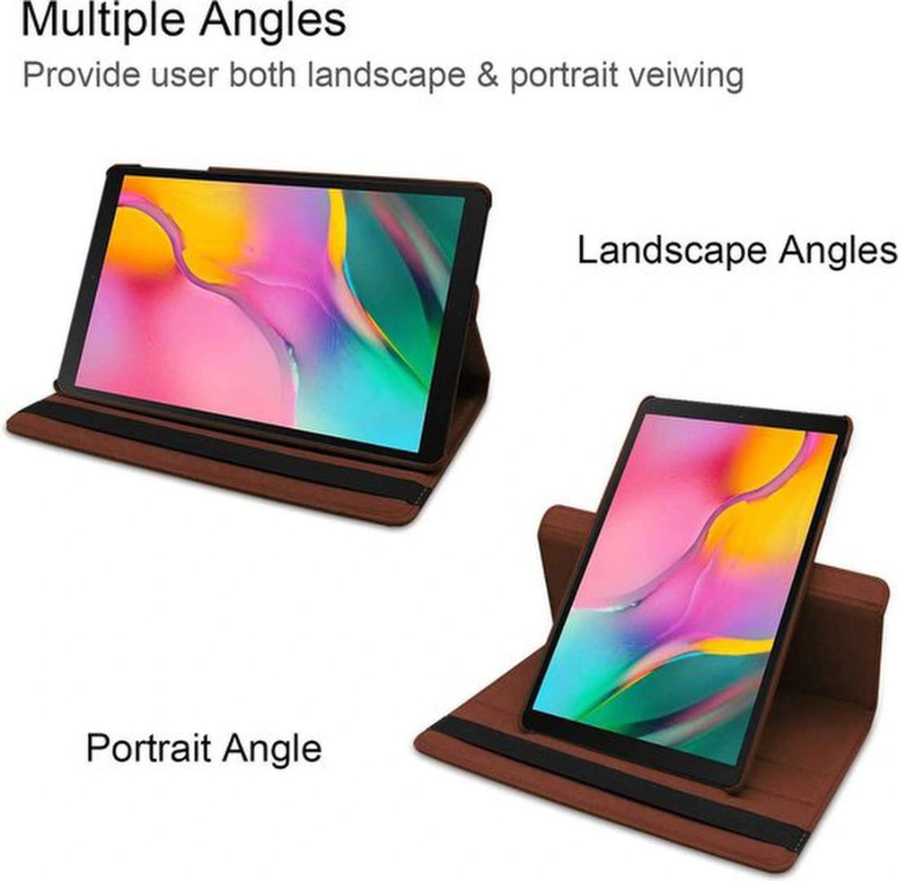 Samsung Galaxy Tab S9 FE+ Plus & S9 Plus 12.4 inch Hoesjes – 360° draaibaar – Standfunctie – Bruin-Tablethoesjes-Ilumina Benelux