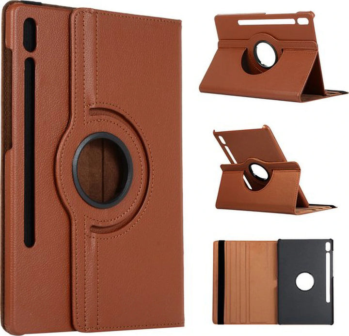 Samsung Galaxy Tab S9 FE+ Plus & S9 Plus 12.4 inch Hoesjes – 360° draaibaar – Standfunctie – Bruin-Tablethoesjes-Ilumina Benelux