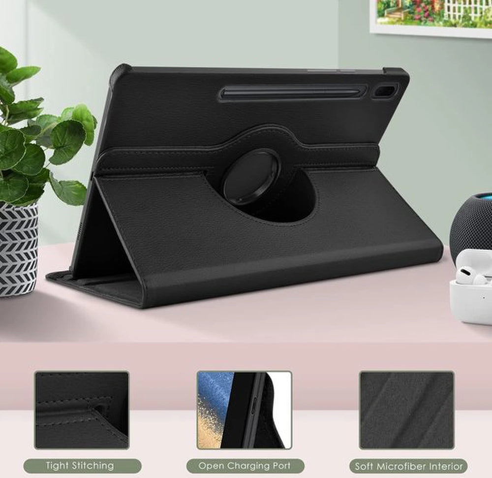 Samsung Galaxy Tab S9 FE+ Plus & S9 Plus / S10 Plus 12.4 inch Hoesjes – 360° draaibaar – Multi-stand – Zwart-Tablethoesjes-Ilumina Benelux