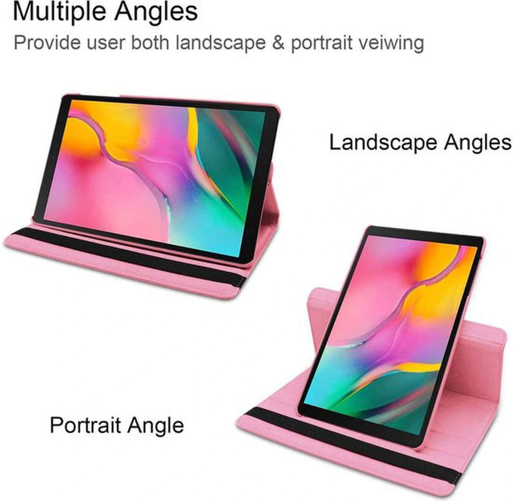 Samsung Galaxy Tab S9 FE+ Plus & S9 Plus / S10 Plus 12.4 inch Hoesjes – 360° draaibaar – Standfunctie – Lichtroze-Tablethoesjes-Ilumina Benelux
