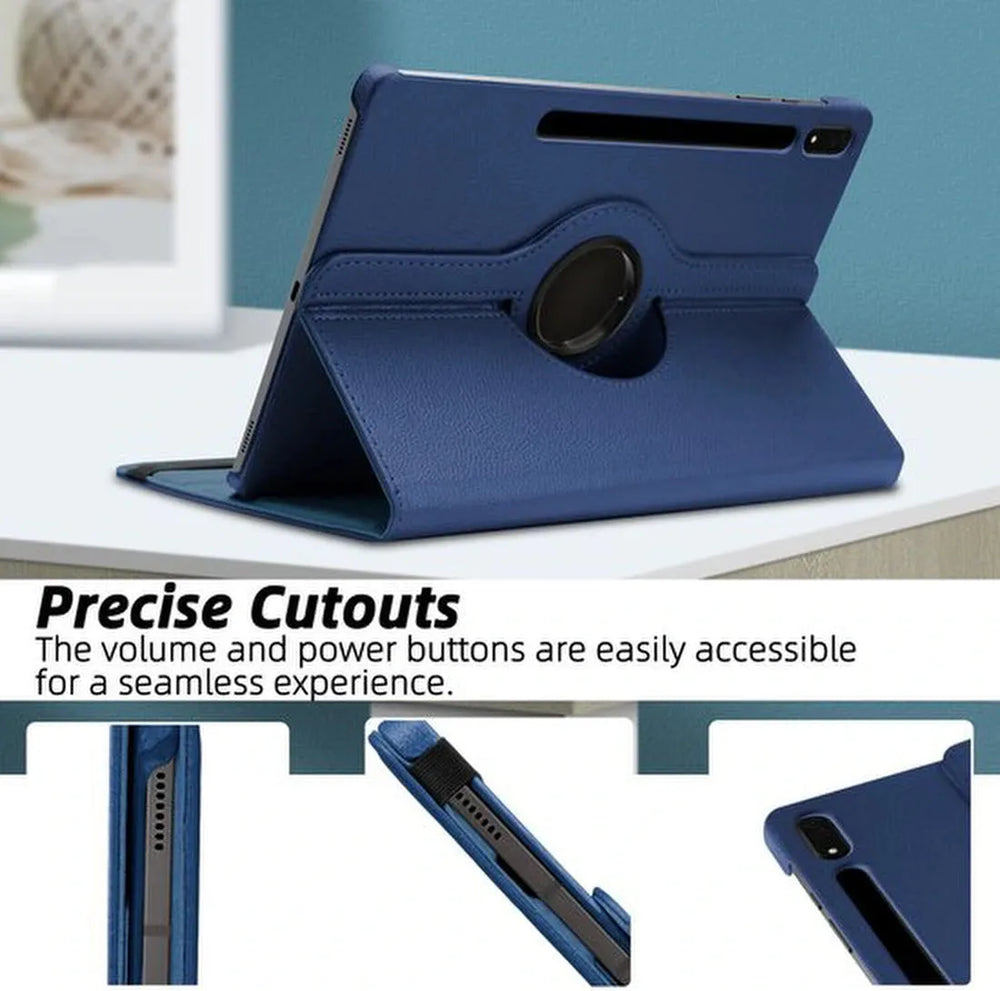 Samsung Galaxy Tab S9 FE+ / S9 Plus / S10 Plus 12.4 inch Hoesjes – 360° draaibaar – Multi-stand – Donkerblauw-Tablethoesjes-Ilumina Benelux