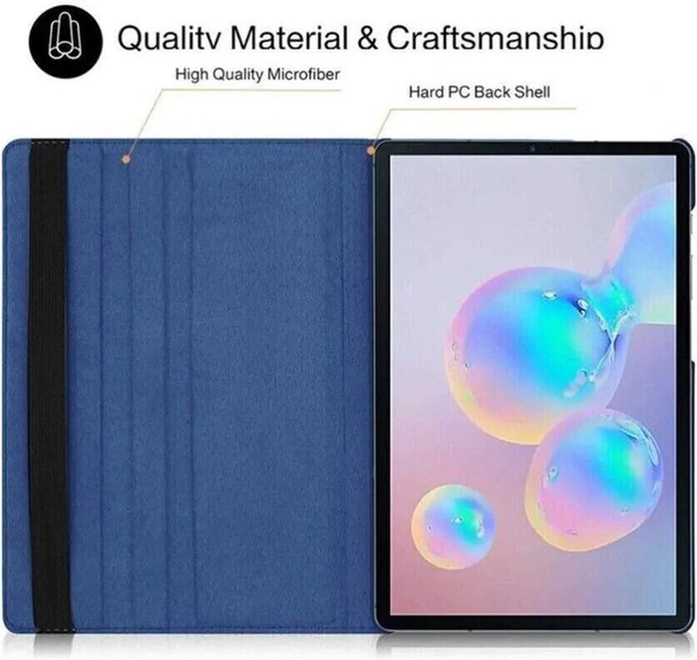 Samsung Galaxy Tab S9 FE+ / S9 Plus / S10 Plus 12.4 inch Hoesjes – 360° draaibaar – Multi-stand – Donkerblauw-Tablethoesjes-Ilumina Benelux