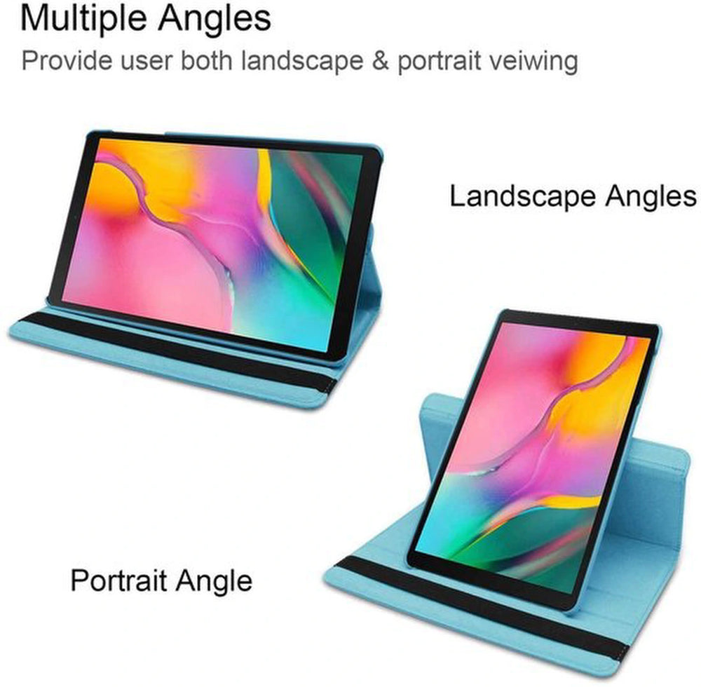 Samsung Galaxy Tab S9 FE+ / S9 Plus / S10 Plus 12.4 inch Hoesjes – 360° draaibaar – Multi-stand – Lichtblauw-Tablethoesjes-Ilumina Benelux