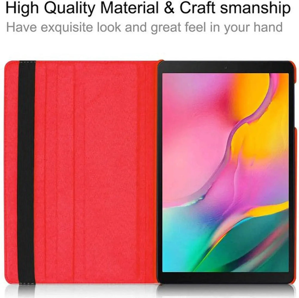 Samsung Galaxy Tab S9 FE+ / S9 Plus / S10 Plus 12.4 inch Hoesjes – 360° draaibaar – Multi-stand – Rood-Tablethoesjes-Ilumina Benelux