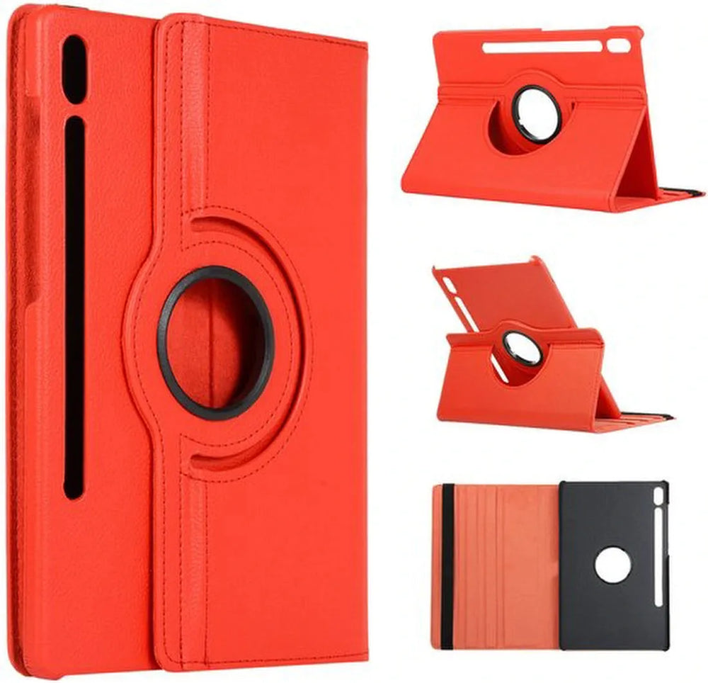 Samsung Galaxy Tab S9 FE+ / S9 Plus / S10 Plus 12.4 inch Hoesjes – 360° draaibaar – Multi-stand – Rood-Tablethoesjes-Ilumina Benelux