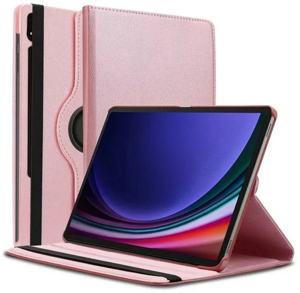 Samsung Galaxy Tab S9 FE+ / S9 Plus / S10 Plus 12.4 inch Hoesjes – 360° draaibaar – Multi-stand – Roségoud-Tablethoesjes-Ilumina Benelux