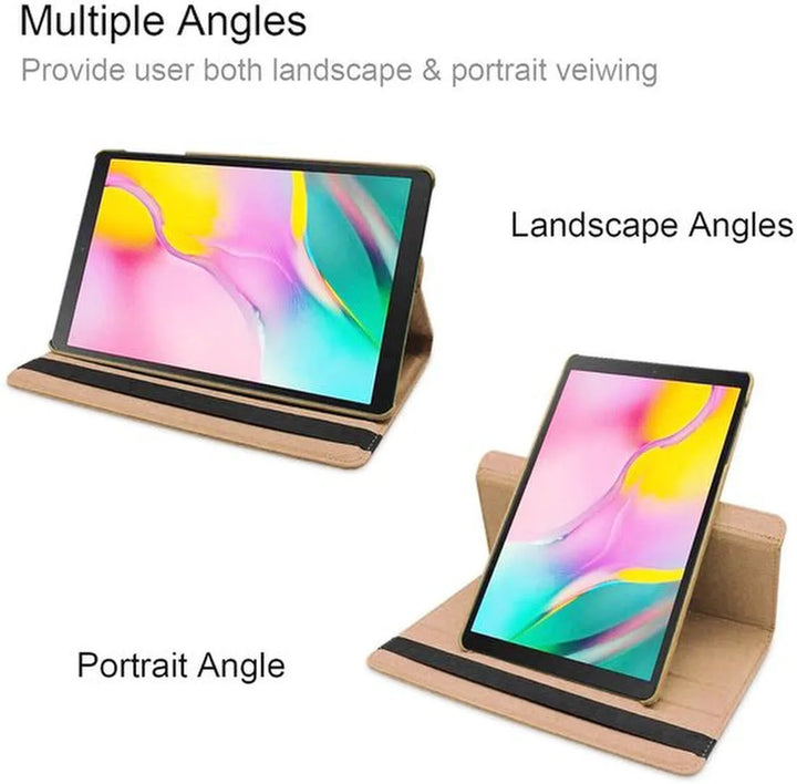 Samsung Galaxy Tab S9 FE+ / S9 Plus / S10 Plus 12.4 inch Hoesjes – 360° draaibaar – Standfunctie – Goud-Tablethoesjes-Ilumina Benelux