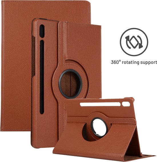 Samsung Galaxy Tab S9 FE/S9/S10 FE/S10 Lite 11 inch - Hoesjes – 360° draaibaar – Multi-stand – Bruin-Tablethoesjes-Ilumina Benelux