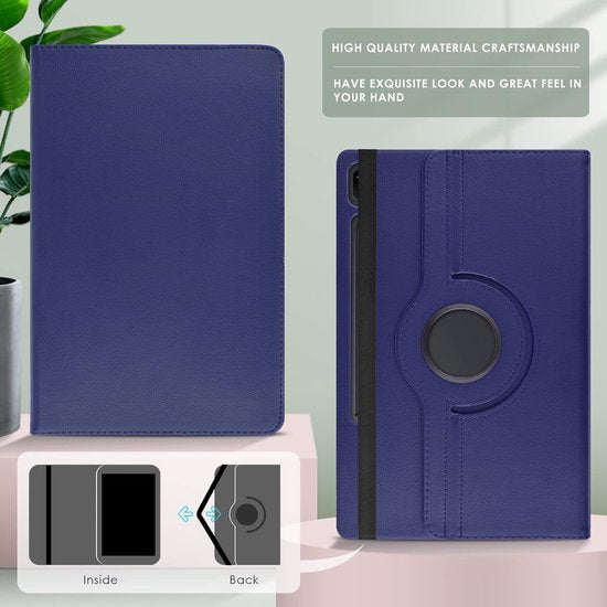 Samsung Galaxy Tab S9 FE/S9/S10 FE/S10 Lite 11 inch - Hoesjes – 360° draaibaar – Multi-stand – Donkerblauw-Tablethoesjes-Ilumina Benelux