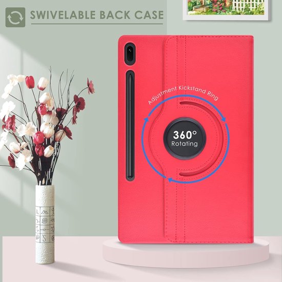Samsung Galaxy Tab S8 Plus/S7+/S7 FE 12.4 Hoesjes – 360° draaibaar – Multi-stand – Donkerroze-Tablethoesjes-Ilumina Benelux