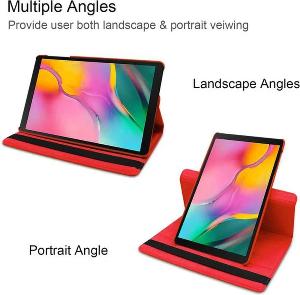 Samsung Galaxy Tab S9 FE/S9/S10 FE/S10 Lite 11 inch - Hoesjes – 360° draaibaar – Multi-stand – Rood-Tablethoesjes-Ilumina Benelux