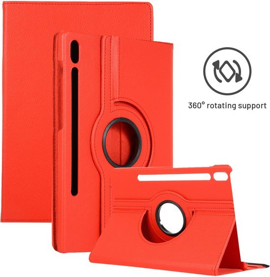 Samsung Galaxy Tab S9 FE/S9/S10 FE/S10 Lite 11 inch - Hoesjes – 360° draaibaar – Multi-stand – Rood-Tablethoesjes-Ilumina Benelux