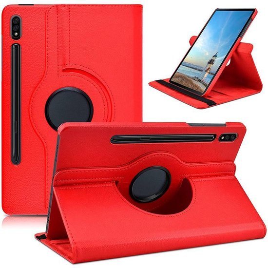 Samsung Galaxy Tab S9 FE/S9/S10 FE/S10 Lite 11 inch - Hoesjes – 360° draaibaar – Multi-stand – Rood-Tablethoesjes-Ilumina Benelux