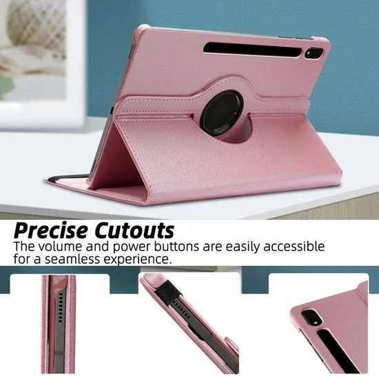 Samsung Galaxy Tab S9 FE/S9/S10 FE/S10 Lite 11 inch - Hoesjes – 360° draaibaar – Multi-stand – Roségoud-Tablethoesjes-Ilumina Benelux