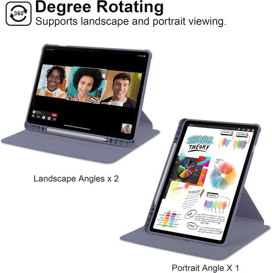 Samsung Galaxy Tab S9 FE/S9/S10 FE/S10 Lite 11 inch - Hoesjes – 360° draaibaar – Potloodhouder – Lavender-Tablethoesjes-Ilumina Benelux