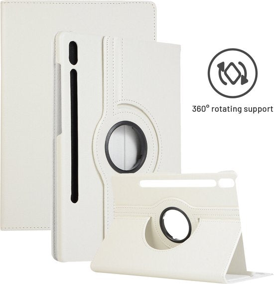 Samsung Galaxy Tab S9 FE/S9/S10 FE/S10 Lite 11 inch - Hoesjes – 360° draaibaar – Standfunctie – Wit-Tablethoesjes-Ilumina Benelux