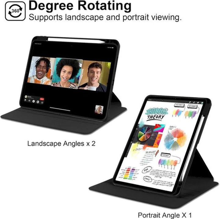 Samsung Galaxy Tab S9 FE/S9/S10 FE/S10 Lite 11 inch - Hoesjes – 360° draaibaar stand – Potloodhouder – Zwart-Tablethoesjes-Ilumina Benelux