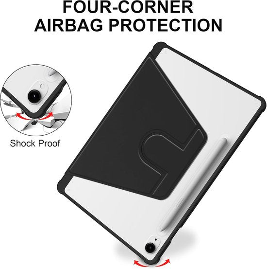 Samsung Galaxy Tab S9 FE/S9/S10 FE/S10 Lite 11 inch - Hoesjes – 360° draaibaar stand – Potloodhouder – Zwart-Tablethoesjes-Ilumina Benelux