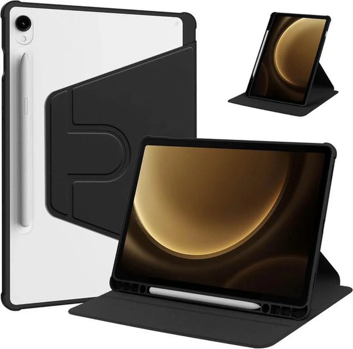 Samsung Galaxy Tab S9 FE/S9/S10 FE/S10 Lite 11 inch - Hoesjes – 360° draaibaar stand – Potloodhouder – Zwart-Tablethoesjes-Ilumina Benelux