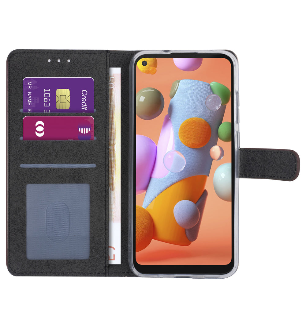 Samsung hoesje voor Galaxy A11 - Bruin - Book Case - Kaarthouder (A115F)-Hoesjes-Ilumina Benelux
