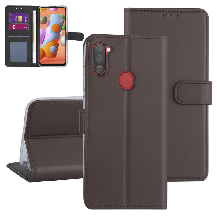 Samsung hoesje voor Galaxy A11 - Bruin - Book Case - Kaarthouder (A115F)-Hoesjes-Ilumina Benelux