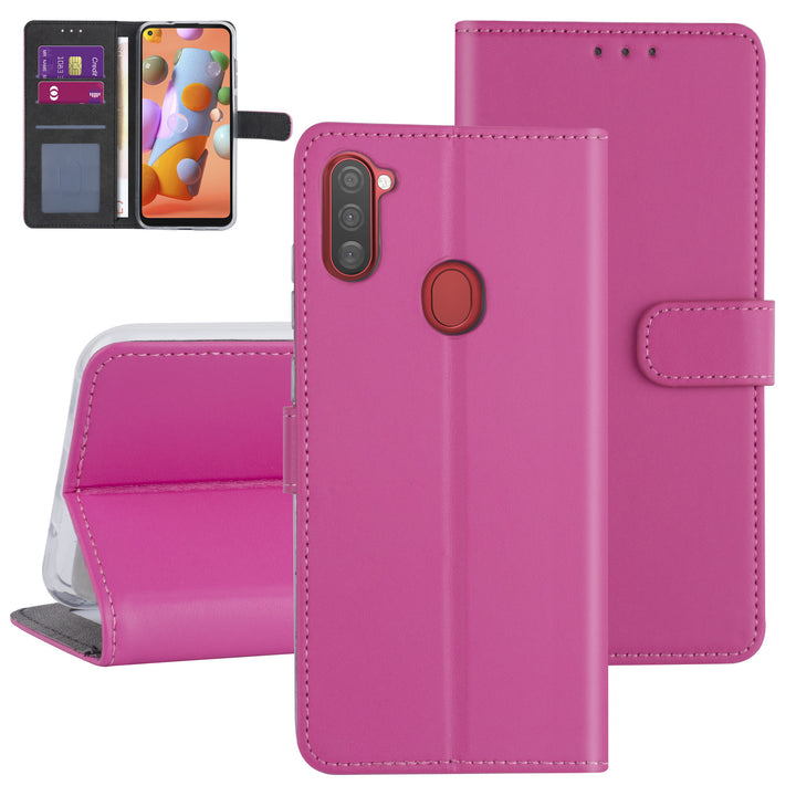 Samsung hoesje voor Galaxy A11 - Felroze - Book Case - Kaarthouder (A115F)-Hoesjes-Ilumina Benelux
